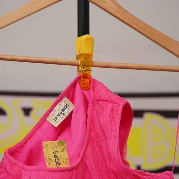 Lace and Beads Aria Maxi Neon Pink Size 4 (8 in the UK) - Picture 7 of 7